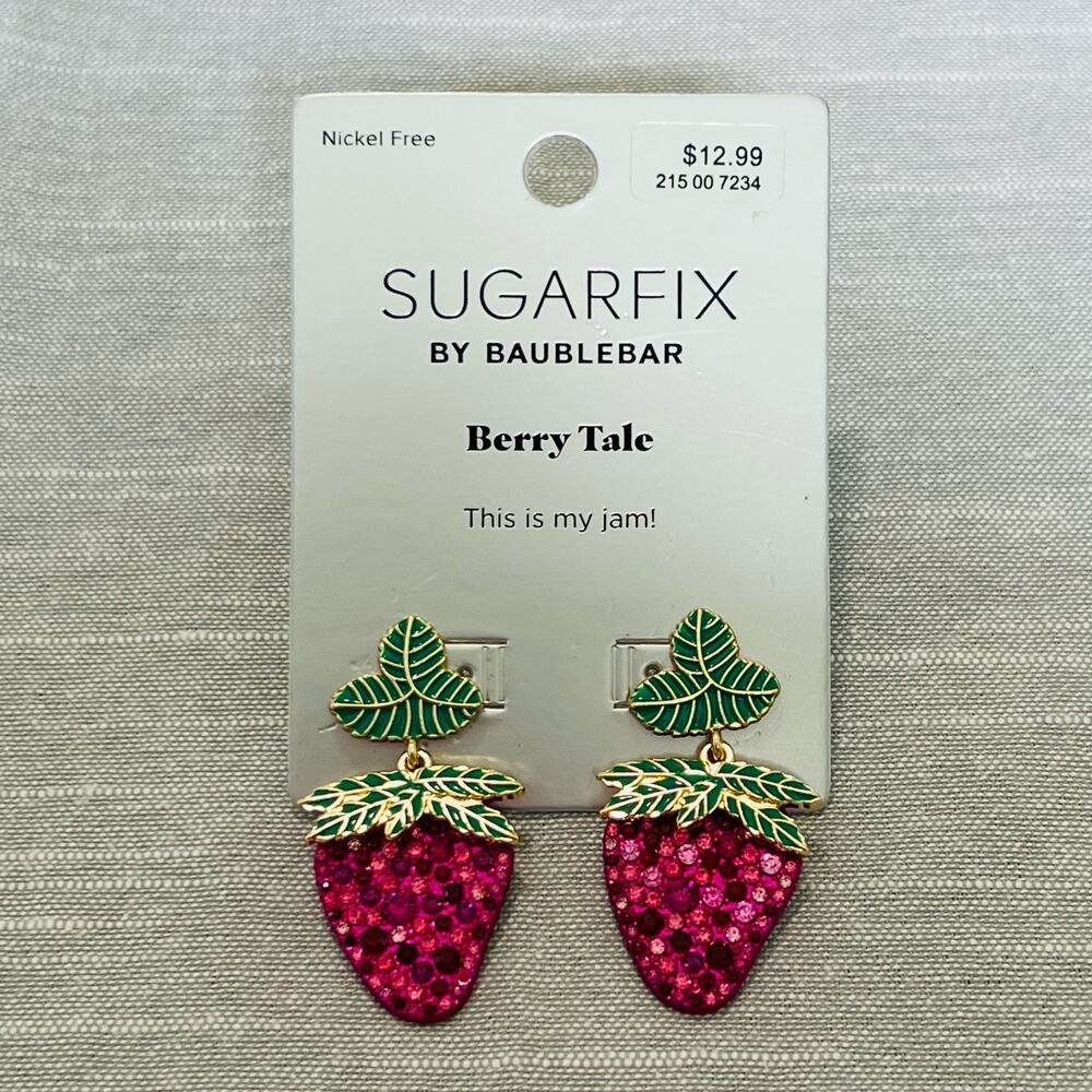 New SugarFix by BaubleBar “Berry Tale” Strawberry Earrings